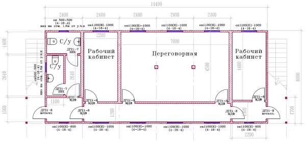 Модульный штаб строительства Этаж 1